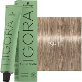 Schwarzkopf Professional Igora Zero Amm Permanent hårfärg 60 ml 9-1
