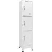 vidaXL Garderob för omklädningsrum med 3 fack stål 38x45x180 cm
