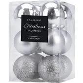 Affek Design set med 12 kulor 6 cm silver