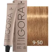 Schwarzkopf Professionell Igora Royal Absolutes - permanent hårfärgning med kollagen, 60ml 9-50 | Extra Bright Blonde Gold Naturale