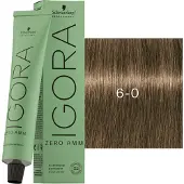 Schwarzkopf Professional Igora Zero Amm Permanent hårfärg 60 ml 6-0