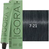 Schwarzkopf Professional Igora Zero Amm Permanent hårfärg 60 ml 7-21