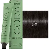 Schwarzkopf Professional Igora Zero Amm Permanent hårfärg 60 ml 1-0