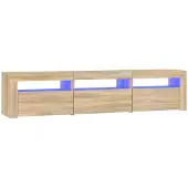 vidaXL Tv-bänk med LED-belysning sonoma ek 180x35x40 cm