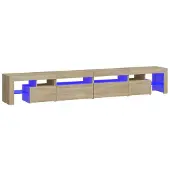 vidaXL Tv-bänk med LED-belysning sonoma ek 260x36,5x40 cm