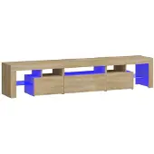 vidaXL Tv-bänk med LED-belysning sonoma ek 200x36,5x40 cm