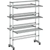 vidaXL Torkställning på hjul 89x64x129 cm aluminium