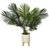 Atmosphera konstgjord palm i vit kruka på stativ 72 cm