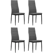 vidaXL Matstolar 4 st ljusgrå tyg