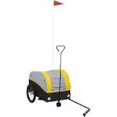 vidaXL Cykelvagn svart och gul 30 kg järn
