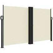 vidaXL Infällbar sidomarkis gräddvit 140x600 cm