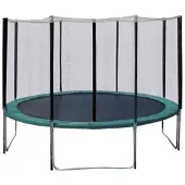 Home4You trampolinskydd med skyddsnät, D426 cm, grön