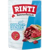 Rinti Kennerfleisch Fjäderfähjärtan Fjäderfähjärtan påse 12x400 g
