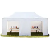 TOOLPORT 3x6 m snabbtält, Professional aluminium, med sidodelar, vit