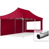 TOOLPORT 3x6 m snabbtält, Professional aluminium, med sidodelar (panoramafönster), röd