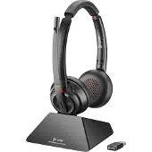 Poly Savi 8220 - Savi 8200 series - headset - på örat - DECT / Bluetooth - trådlös - USB-A via Bluetooth-adapter - svart - UC-certifierad, Certi...