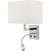 Nowodvorski Lighting Vägglampa Hotel LED Nowodvorski Lighting, Vitt / opal, Sovrum, Textil / tyger / siden, Vägglampa, vägglampa inomhus