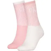 Calvin Klein 2 Pack Glossy Striped Crew Socks