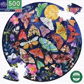 Eeboo Pussel - 500 Delar - 58,5 cm - Moths - - One Size - Pussel
