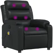 vidaXL Massagefåtölj svart konstläder