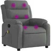 vidaXL Fällbar Massagestol, Mörkgrå, Tygklädd