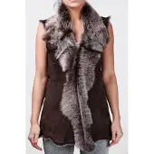 Infinity Leather Toscana Sheepskin Long Gilet för kvinnor-Sorocaba