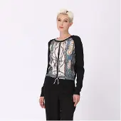 S&J Weekends Cardigan med tryck framtill