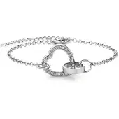 MYC Paris Locked Heart-armband - silver och kristall