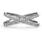 MYC Paris X Ring - Silver och kristall