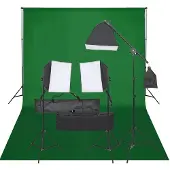vidaXL Fotostudio med lampor och bakgrund - Studiolampor & blixtar