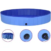 vidaXL Hopfällbar hundpool blå 200x30 cm PVC
