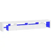 vidaXL Tv-bänk med LED-belysning Vit 260x36,5x40 cm