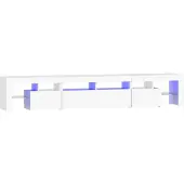 vidaXL Tv-bänk med LED-belysning vit 230x36,5x40 cm