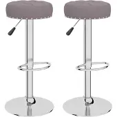 vidaXL Barstolar 2 st taupe tyg