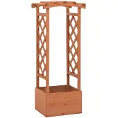 vidaXL Odlingslåda med spaljébåge 49x39x117 cm granträ