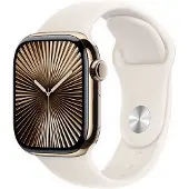 Apple Watch Series 10 Titan 46 mm (2024) | GPS + Cellular | guld | Sportband M/L | Stjärnglans