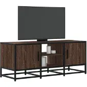 vidaXL Tv-bänk brun ek 100x35x41 cm konstruerat trä och metall