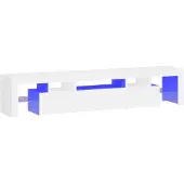 vidaXL Tv-bänk med LED-belysning vit 200x36,5x40 cm
