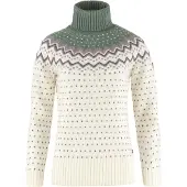 Fjällräven - Tröjor dam - Övik Knit Roller Neck W Chalk White Patina Green för UnisexUll - Storlek XS - Vit