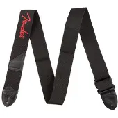 Fender 2 Tums Poly-gitarrrem Svart med Röd Logotyp