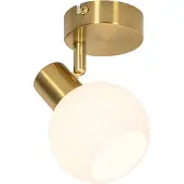 QAZQA Art Deco-spotlight guld med opalglas justerbar - Anouk