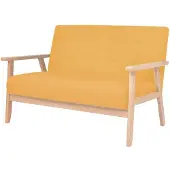 vidaXL Chaiselong 2 platser - - Gul tyg - Bekväm - Modern design - Fast