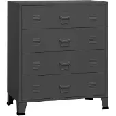 vidaXL Industrilådskåp Antracit 78x40x93 cm Metall
