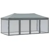 vidaXL Hopfällbart partytält med sidor, antracit, 3x6 m