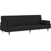 vidaXL bäddsoffa med kuddar Black Velvet 351861