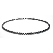 Lykken silver svart rhodinerat venetiansk halsband 45 cm 5,3 mm