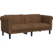 vidaXL Soffa 2-sits brun konstmocka