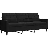 vidaXL 3-sitssoffa svart 180 cm sammet