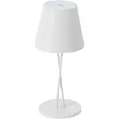 LINDBY LED-uppladdningsbar bordslampa Janea CROSS, vit, metall , dimbar, Vitt / opal, Metall, Modern