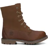 Timberland för kvinnor. TB18328R2421 Ankelstövlar i läder med rullad ovandel och varmt brunt foder (39.5 W), Hud, Karta, Nyckelband, Casual
